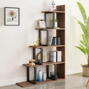 Salon moderne acier bois bibliothèque stockage présentoir échelle autoportante <span class=keywords><strong>Etagere</strong></span> bibliothèque - Product Image 4