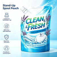 Emballages de détergent écologiques, recyclables, refermables, personnalisés, avec bec verseur, sachets mats imprimés et laminés, pour savon liquide