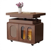 Table basse moderne en bois massif, pliable et relevable, mobilier de salon, petite table d'appoint pour canapé, table d'angle moderne