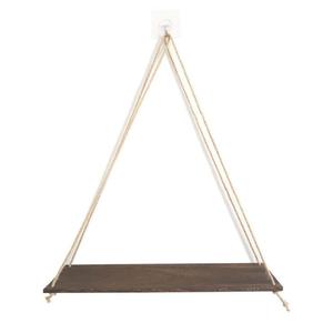 <b>Wall</b> <b>Mounted</b> Wooden Hanging Shelf Triangle Shape Multi Purpose No Drill <b>Plant</b> Display Rack Raw Wood Charcoal Grill Color - Product Image 4