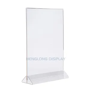 Wholesale A4/ A5 Triangle Acrylic Stand Menu Display Clear Sign Holder Price Tag Table card board