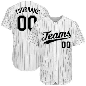 Atacado Pinstripe Baseball Wear High End Baseball Camisas Jersey Custom Baseball Fan Jersey