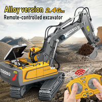 Recargable 2,4G Control remoto aleación RC coche ingeniería vehículo excavadora simulación con cubo niño regalo de vacaciones