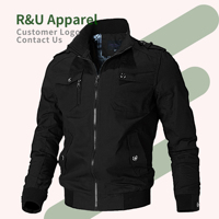 Veste pour homme avec logo personnalisé, coupe-vent, imperméable, noire, décontractée, style bomber