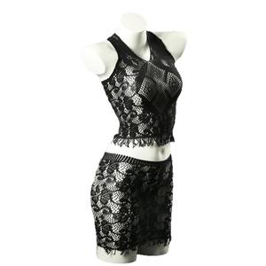 Сексуальное кружевное нейлоновое белье ODM: соблазнительное облегающее платье, прозрачный сетчатый комплект для ночи - Product Image 5