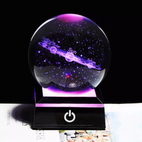 Vente en gros d'usine, personnalisation d'images 3D gravées au laser, éclairage LED, base tactile colorée, boule de verre en cristal clair K9, décoration d'intérieur