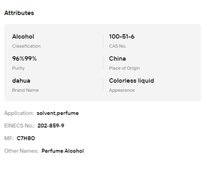 Alcohol de Perfumería SDA-40 de Grado Cosmético 96%, Etanol Inodoro para Productos Cosméticos y de Fragancia - Product Image 6