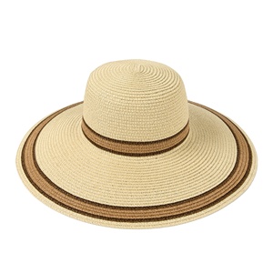 Bán Buôn Mùa Hè Phụ Nữ Bãi Biển Thêu <span class=keywords><strong>Hat</strong></span> Tùy Chỉnh Biểu Tượng Tùy Chỉnh Người Phụ Nữ Rộng Giấy Mềm Mũ Rơm - Product Image 1