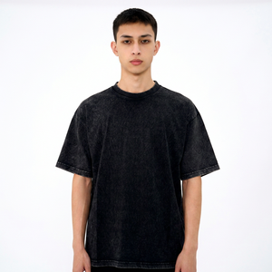 T-shirt délavé à l'acide tendance, T-shirt personnalisé délavé à l'acide pour homme, T-shirt unisexe en coton imprimé vintage surdimensionné délavé à l'acide - Product Image 1
