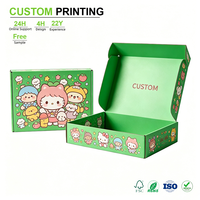Boîte cadeau de luxe verte pour vêtements, emballage en carton, boîte postale en papier, logo personnalisé, autocollant d'impression durable pour boîte cadeau d'anniversaire