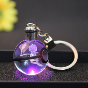 Llavero de Cristal K9 con Luz LED de Pokémon, Recuerdo de Venta al por Menor, Llavero de Poké Ball con Láser 3D para Niños - Product Image 3