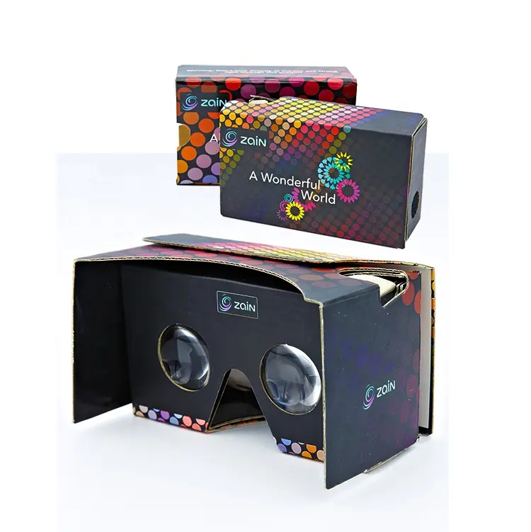 Custom Brand Promotional Paper Cardboard 3D Virtual Reality Glasses Google Cardboard VR Glass for Android /IOS