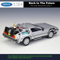 WELLY 1:24 Movie Cars Jouets moulés sous pression Cadeau parfait-Prêt pour joueur One & Retour vers le futur Collection de modèles en alliage plastique