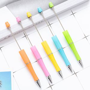 Selling Bulk Top Beaded Plastic Ballpoint Pen With Multi-Color Creative Lovely Small Fresh Neutral Custom Logo for Student - Product Image 1