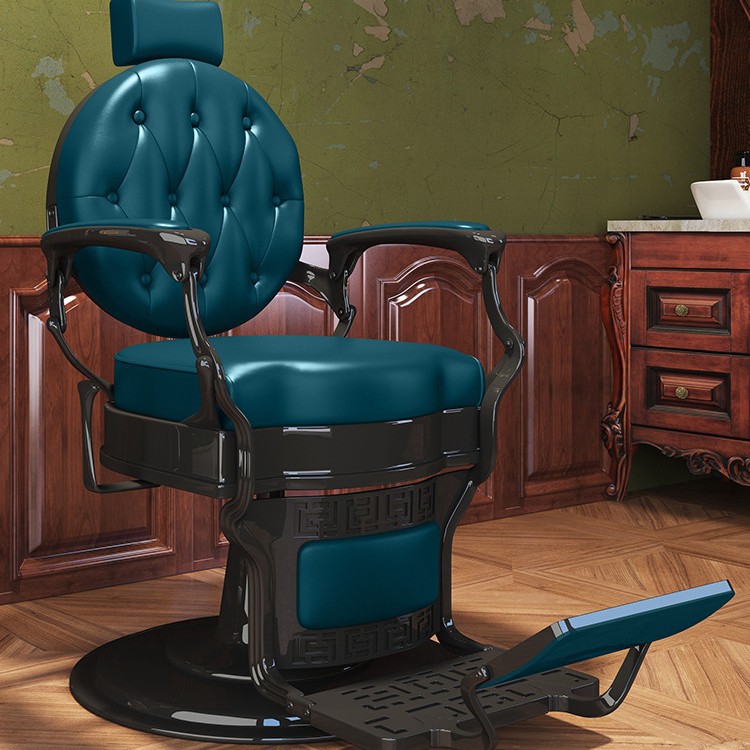High-end oil head chair blue-black export quality