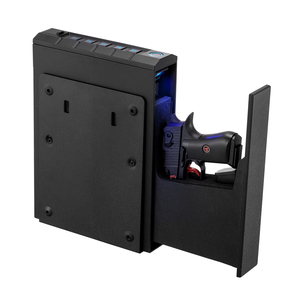 Gun Safe Slider Handgun Safe Fingerprint Password Key 3 Way Quick Access Lighting For 1 Pistol - Product Image 1