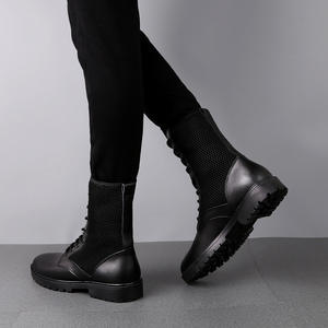 2026 New High-Top Shoes for Men | Casual Mesh <b>Leather</b> Shoes | Waterproof Non-Slip Outdoor <b>Work</b> <b>Boots</b> - Product Image 3