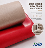 Cuir microfibre PU 1,0 mm, couleur unie, motif vache, résistant à l'abrasion, pour bagages, boîtes à bijoux et revêtements de canapé