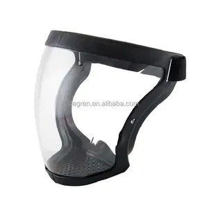 Protector facial de plástico transparente antivaho con marco de vidrio Cobertura completa Escudo antivaho de seguridad de cara completa