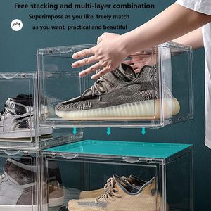 Boîte de rangement transparente en polypropylène pour chaussures, organisateur de baskets populaire, option de rangement sous le lit, capacité 6-10L - Product Image 2