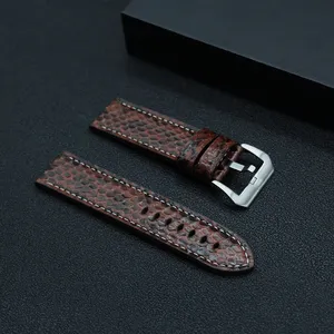Elegante patrón de serpiente real exótico 20-26MM correas de reloj de cuero genuino hecho a mano correa de reloj Pytho intercambiable para Panera - Product Image 5