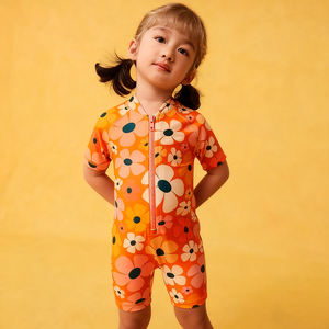 OEKO TEX Traje de baño personalizado para niñas Niños Traje de baño de una pieza para bebés Ropa de playa de manga corta UPF50 + Protección solar Sunsuit - Product Image 2