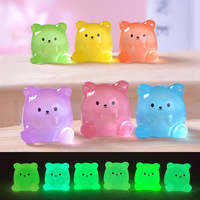 Figurines d'animaux miniatures en résine phosphorescentes en vrac, assortiment de cochons, ours, lapins, cygnes pour tableau de bord de voiture, micro-paysages et décoration intérieure