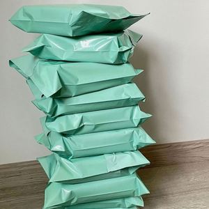 Sobres de Envío de Poliéster Autoadhesivos, Resistentes al Agua y a Desgarros, Color Verde Personalizado, para Empacar Zapatos y Calcetines - Product Image 1