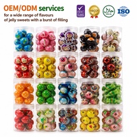 Bonbons en forme de globe 3D, œil, fruit, vente en gros, personnalisés, en boîte, halal, OEM, confiture, doux, sucrés, sélection délicieuse mixte