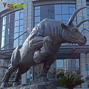 Outdoor Garden <strong>Decor</strong> Bronze Life Size <strong>Bull</strong> Statues Sculpture Chicago