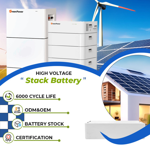 Reliable Greenpower Solar Battery All in One 51.2V 200Ah Long Lasting Energy Storage Lifepo4 Stacked Lithium Batteries