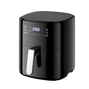 Friteuse à air numérique sans huile, économique, pour la maison, avec écran LCD, 5,1-6,0 L, 1500 W, revêtement antiadhésif PTFE, protection contre la surchauffe - Product Image 4