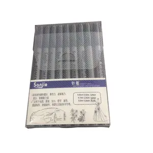 9 Pcs גבוהה באיכות מקצועית שונה טיפ Fineliner עט על בסיס מים מברשת סמני מחט עט שחור Fineliner סקיצה עט