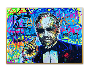 Peinture sur toile 100% peinte à la main, motif <span class=keywords><strong>Le</strong></span> <span class=keywords><strong>Parrain</strong></span>, pour décoration intérieure, vente en gros par lot unique - Product Image 1
