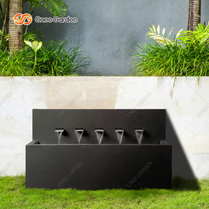 โต๊ะน้ำสี่เหลี่ยมชุบสังกะสีสำหรับตกแต่งสวน - Product Image 1