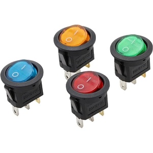 Interrupteur à bascule rond éclairé 12V 20A, lot de 20, options de couleurs pour usage électrique automobile - Product Image 1