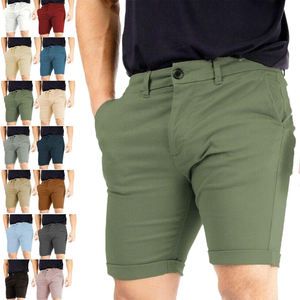 Short classique uni pour hommes pour l'été et le printemps Confortable Tenue décontractée Respirante Tissu en toile Usage quotidien - Product Image 6