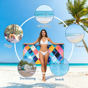 समुद्र तट तौलिए निर्माता माइक्रोफाइबर माइक्रोफाइबर डिजाइनर सुपर शोशोषक टोस्ट मानक 100 होटल पूल तौलिया बीच तौलिए - Product Image 4