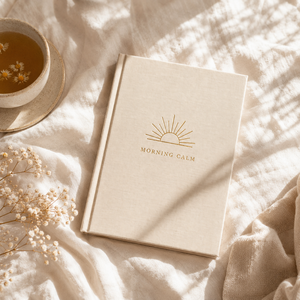 Journal guidé personnalisé LABON Morning Calm, couverture <span class=keywords><strong>en</strong></span> lin, <span class=keywords><strong>agenda</strong></span> bien-être, messages quotidiens, cadeau de pleine conscience, carnet de notes <span class=keywords><strong>à</strong></span> couverture rigide pour l'auto-soin - Product Image 4
