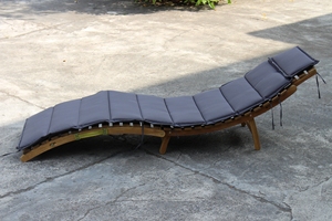 Chaises longues de jardin de haute qualité en teck pour piscine et hôtel |   Chaise longue avec coussin imperméable pour meubles d'extérieur - Product Image 3