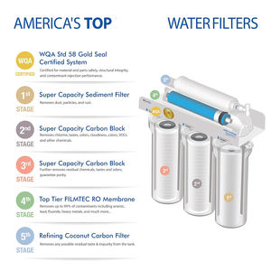 Filtre à osmose inverse 100 GPD, purificateur d'eau alcaline 1 à 6 étapes, filtre à eau avec charbon actif et reminéralisation PH9.5 - Product Image 3