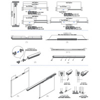 Jeu de rails de porte coulissante robustes Système de porte coulissante à fermeture douce de 3000mm