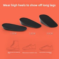 Semelles intérieures confortables à coussin d'air pour augmenter la hauteur, inserts de talon avec amorti Poron pour soulager les douleurs aux pieds, idéales pour le sport