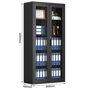 جودة عالية تدق أسفل الأثاث الباب الحديث تخزين الهيكل الصلب المعدني الأسود مع قفل للمكتب المنزلي - Product Image 2