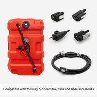 Kit de conduite de carburant pour moteur hors-bord, réservoir de carburant externe épaissi de grande capacité 24L avec tuyau et connecteurs, compatible avec les moteurs hors-bord Mercury