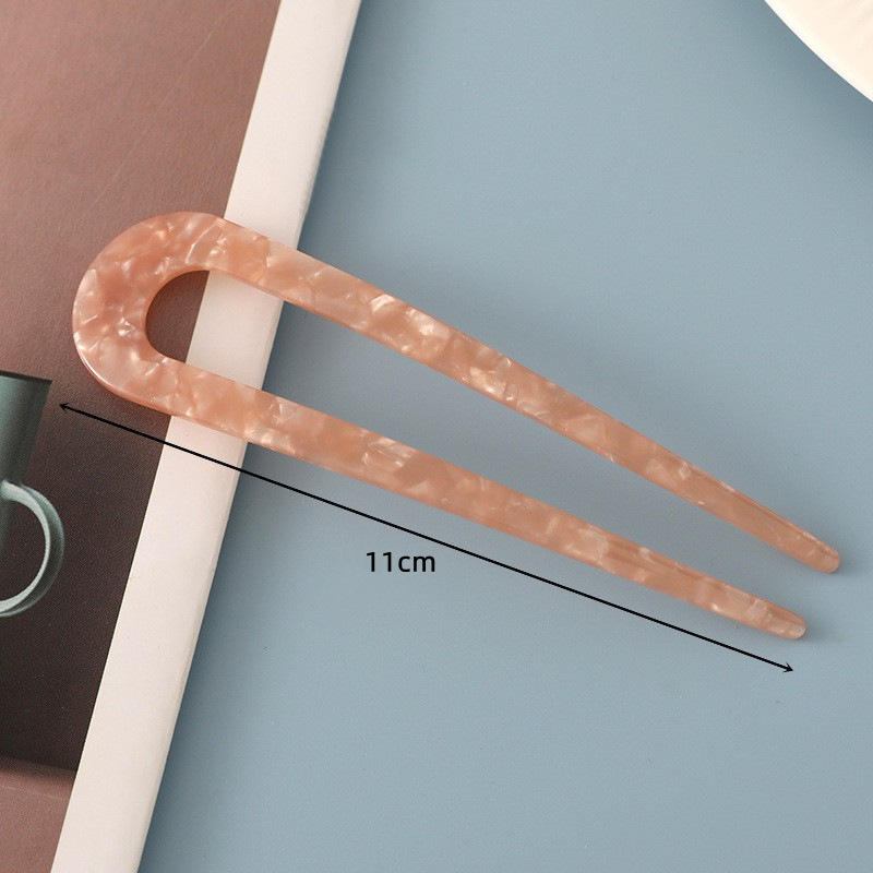 5#(width) toffee color U-shaped acetic acid hair clasp