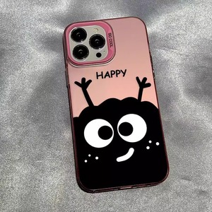 <span class=keywords><strong>Pop</strong></span> personalidad Bola de carbón negro monstruo de ojos grandes cara sonriente funda de teléfono para <span class=keywords><strong>iPhone</strong></span> 16 15 14 Plus 13 12 <span class=keywords><strong>11</strong></span> <span class=keywords><strong>Pro</strong></span> Max - Product Image 1