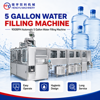 Machine de remplissage d'eau en bouteilles de 5 gallons 900BPH, ligne de production automatique 3-en-1 de lavage, remplissage et bouchage de barils