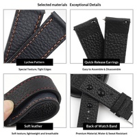 Bracelets de montre Lionorm en cuir véritable pleine fleur fait main à motif litchi, à dégagement rapide, 18mm, 20mm, 21mm, 22mm, 24mm, en gros