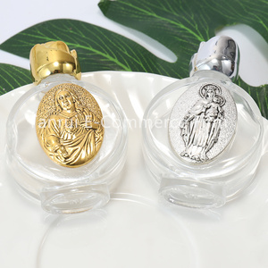 Botella de Agua Bendita de Vidrio, Frascos Pequeños de Vidrio para Bautizo Católico, Tapas Doradas, Recipientes Vacíos Reutilizables para Agua Bendita - Product Image 3